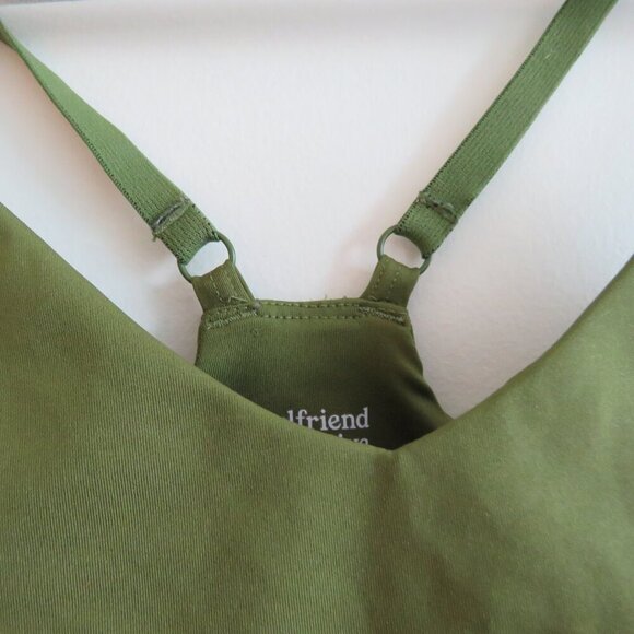 GIRLFRIEND COLLECTIVE V-Neck Bralette in Clover Green Sports Workout - XXS - Picture 4 of 12